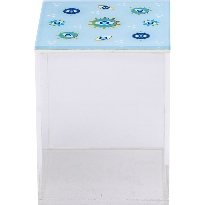 Baby Blue Evil Eye Acrylic Box (Medium)