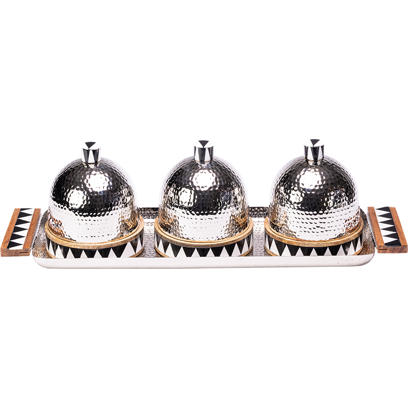 Long Tray with 3 Domes