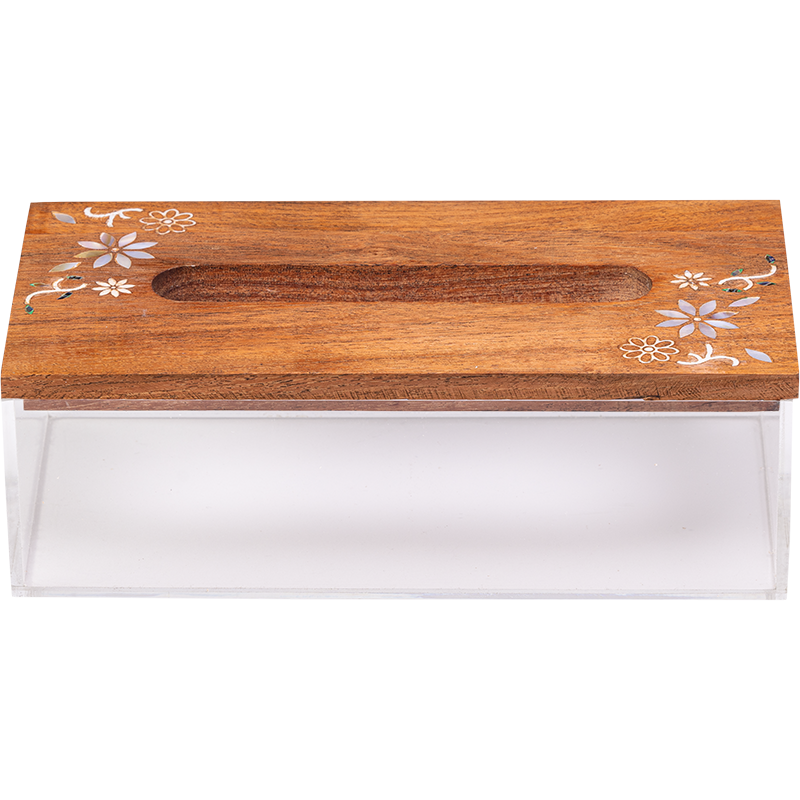 Floral Mother of Pearl Tray Set, Tissue box ,and tea box