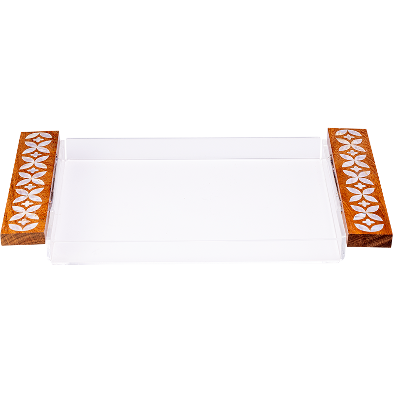 Mother of pearl Set of tray, Tissue box ,and tea box
