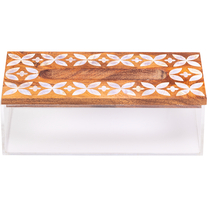Mother of pearl Set of tray, Tissue box ,and tea box