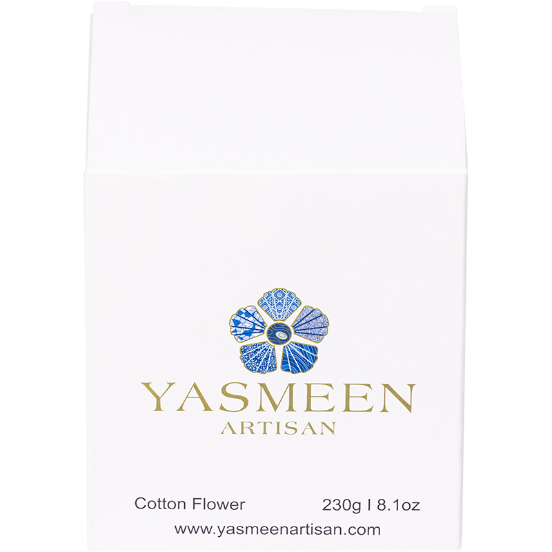 Evil Eye Cotton Flower Candle