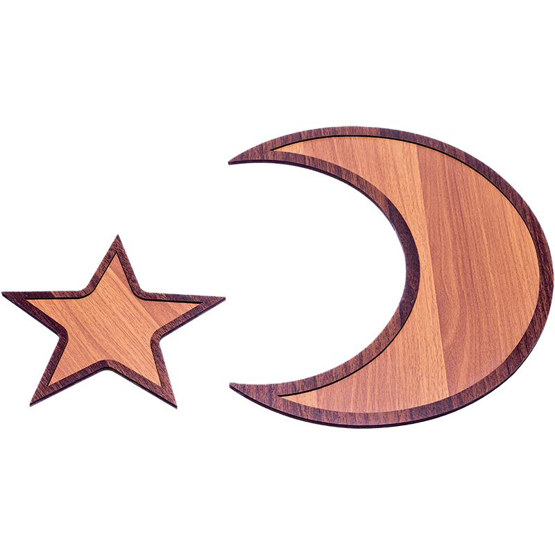 Star and Moon wood trays