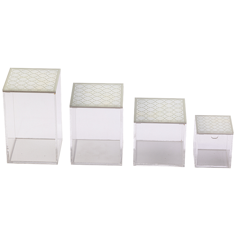 4 Arabesque Acrylic Storage Boxes