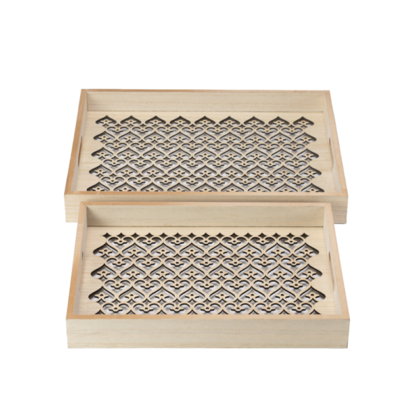 harmony wooden trays in front of each other
