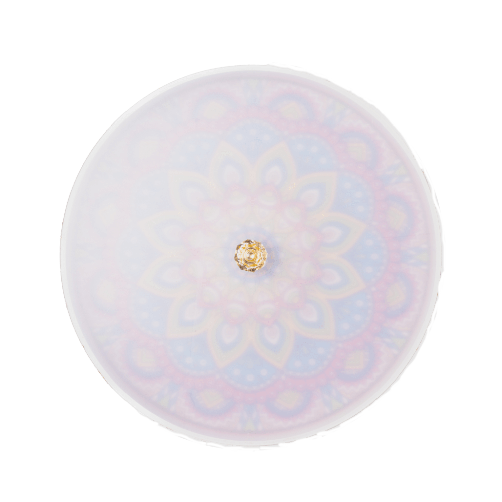 white decorative tray with frosted lid.