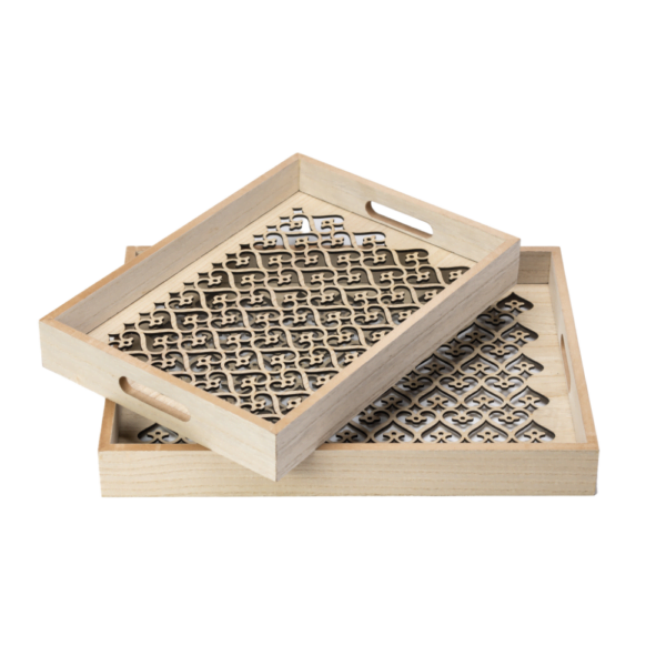 harmony wooden serving trays on top of each other