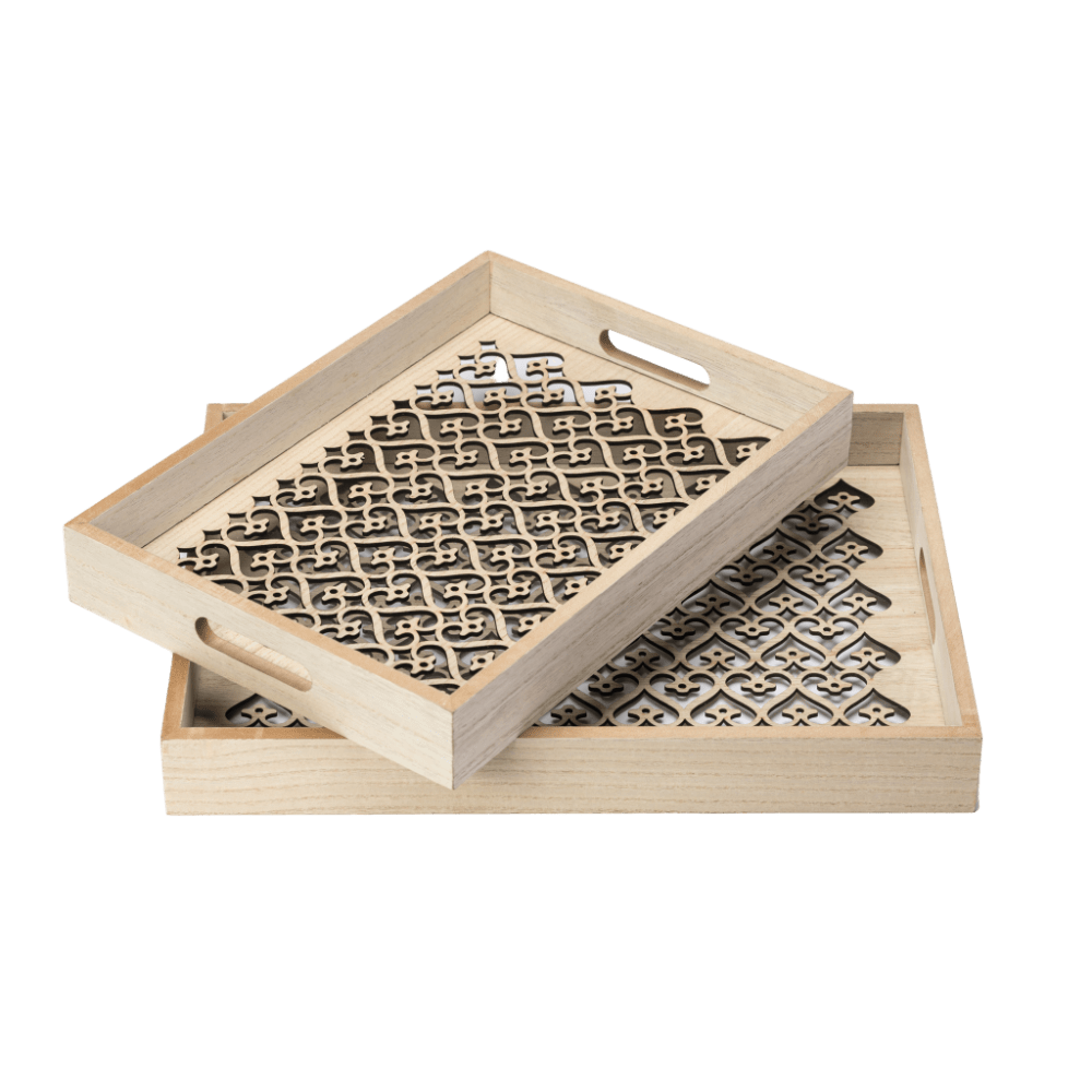 harmony wooden serving trays on top of each other